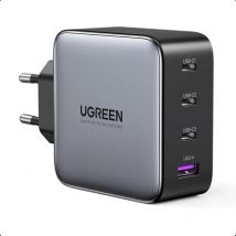 Ugreen - USB-A+3xUSB-C 100W gan Wall Charger usb c-c Cable Negro