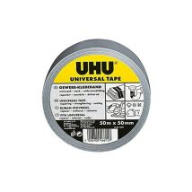 Uhu 46615 Ruban Adhésif Universel En Tissu Argenté 50 M X 48 Mm