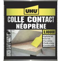 UHU - Contact Néoprène liquide - Colle super forte universelle et liquide, adhère immédiatement, transparente, pot 215g
