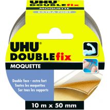 Doublefix - Ruban adhésif double face extra fort pour les moquettes et tapis, ruban de 10m x 50mm - UHU