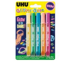 UHU - Pegamento con purpurina ud. 5 Glow Vertecchi Roma