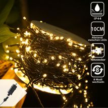 100m 1000 Led Lichterkette Außen Innen Dekoration Für Weihnachten, Ostern, Halloween, Hochzeit, Party, Mit 8 Leuchtmodi, Wasserdicht Ip44 (100m 