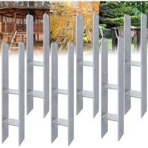 UISEBRT 6 Stück H-Pfostenträger H-Anker Pfostenanker Set in feuerverzinkter Ausführung 91x600mm Feuerverzinkt, Materialstärke 5mm