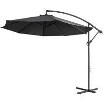 Uisebrt 300cm Alu Sonnenschirme Hoehenverstellbarer Mit Kurbel - Dunkelgrau Gartenschirm Balkonschirm Uv Schutz 40+ (300cm,dunkelgrau)