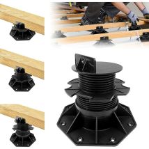 Appui de terrasse, Réglables en hauteur de 60 à 140 mm, En plastique, Pour lames de terrasse, Lot de 20 - Uisebrt