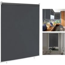 Aussenrollo Senkrechtmarkise Verdunkelungsrollo Aussen Balkonrollo Sichtschutz Rollo Beschattung Sonnenschutzrollo uv Schutz (140 240cm, Anthrazit)