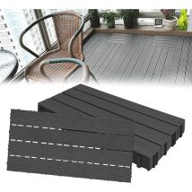 Uisebrt 18 Stück Balkon Bodenbelag Wpc Terrassenfliesen Holzoptik Balkonfliesen Klicksystem Klickfliese Kunststoff Klick Fliesen Für Garten Balkon 
