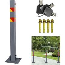 Uisebrt - Barrière de Parking Rabattable Poteau de parking avec 3 Clés, oteau Borne de Stationnement Pliable robuste et stable poteau de barrière (1