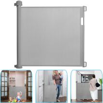 Uisebrt - Barrière de Sécurité Rétractable 0 à 150 cm, Barrière de Sécurité Escalier pour bébés enfants et chien, barrière pour l'intérieur et