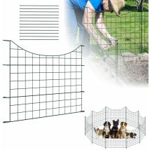 Uisebrt - Clôture de bassin, clôture de jardin, en métal, lot de 10 éléments de clôture, 12 tiges de fixation, ensemble de clôture décorative en