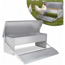Mangeoire à poulets pour aliments de 5 kg Mangeoire automatique pour volailles Mangeoire automatique pour poulets anti-rats avec pédale d'ouverture