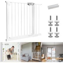Grille de protection pour porte, sans perçage, adaptée pour les enfants, auto-close, en métal, en blanc, largeur : 85 à 95 cm - Uisebrt