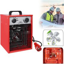 Uisebrt - Heizlüfter Elektroheizung 5KW 400V - Bauheizer Elektroheizer Heizstrahler Heizgeraet Heizgebläse mit Thermostat & 4 Heizstufen (5KW)