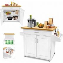 Küchenschrank Mit Arbeitsplatte, Handtuchhalter Und Gewürztisch Küchenwagen Mit Schubladen Und Schranktür Kücheninsel Küchenrollwagen Für Küche, 