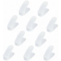 Lot de 10 Support à Chaussures Réglables Empiler Les Chaussures Organiseur de Chaussures Plastique, Blanc - Uisebrt