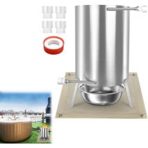 Lot de 2 chauffages de piscine avec feu, 32/38 mm, raccords en acier inoxydable, pour bois, chauffage avec spirale chauffante pour piscines, poêle de
