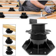 Lot de 20 plots de terrasse réglables en hauteur pour panneaux de terrasse - En wpc - 60 à 140 mm - Uisebrt