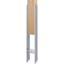 Uisebrt - Lot de 4 supports de poteau galvanisés à chaud Hauteur : 600 mm Largeur : 91-121 mm Épaisseur : 5 mm Ancre h pour poteaux