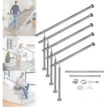 Uisebrt - Main Courante en Acier Inoxydable Rampe d'entrée Rampe d'escalier Support Mural Escaliers Muraux pour Escaliers Intérieurs Extérieurs