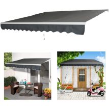 Uisebrt Markise Balkon 250x200cm - Gelenkarmmarkise Klemmmarkise Sonnenmarkise Sonnenschutz, Dunkelgrau