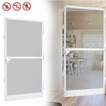 Moustiquaire pour Porte cadre en aluminium, Individuellement Découpable, Moustiquaire coulissante pour portes, 120 x 240 cm, Blanc - Uisebrt