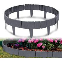 70pcs Rasenkante Kunstoff 17.5m Beeteinfassung Steinoptik Palisade Beetumrandung Mähkante Gartenzaun Für Garten Border Blumenbeet, Lxh 25x23cm, 