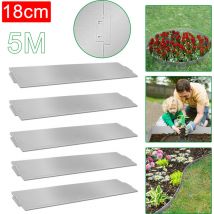 Rasenkante Metall 25m 100 x 18cm Verzinkt Beeteinfassung Beetumrandung Mähkante Palisade 25 Stück, Länge 5m - Höhe 18cm - Uisebrt