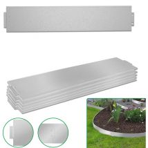 UISEBRT 10x Rasenkante Verzinkt 100x18cm Metall Beetumrandung Mähkante Palisade 10m (Länge 10m - Höhe 18m)