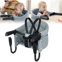Si ̈ ̈ge de table Si ̈ ̈ge b ̈ b ̈ pliable Chaise haute Rehausseur b ̈ b ̈ Si ̈ ̈ge enfant avec pinces antid ̈ rapantes et ceinture de s ̈ curit ̈ , 
