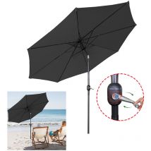 UISEBRT 300cm Sonnenschirm Alu Neigbar mit Handkurbel UV Schutz 40+ - Dunkelgrau Gartenschirm Terrassenschirm Marktschirm für Balkon, Garten,