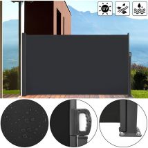 Uisebrt - Store Latéral Paravent Extérieur, Brise-Vue Rétractable Protection Contre le vent Privée pour Terrasse, Balcon, Jardin - Anthracite, 180 x