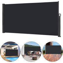 UISEBRT Store Latéral Paravent Extérieur, Brise-Vue Rétractable Protection Contre le vent Privée pour Terrasse, Balcon, Jardin - Anthracite, 160 x