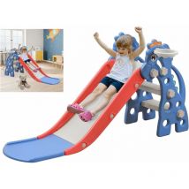 Toboggan pour enfants 3 en 1, toboggan jouet avec échelle d'escalade et panier de basket, toboggan pliable,pour enfants âgés de 1 à 5 ans, pour une