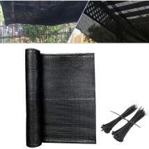 Uisebrt - 1,5x10m Zaunblende Sichtschutz Tennisblende Anthrazit hdpe 150 g/m² Sonnenschutz Windschutz mit Kabelbinder fuer Garten, Sportplatz,