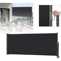 Uisebrt - uiserbt Seitenmarkise Ausziehbar 120 x 300 cm Anthrazit Sichtschutz Markise Sonnenschutz Windschutz fuer Balkon Terrasse Camping - Anthrazit