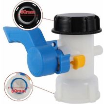 Ulisem Adaptateur ibc 60 mm à 60mm Vanne Cuve 1000l Plastique, Raccord Cuve 1000 litres pour Reservoir Eau de Pluie, Conteneur