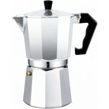Ulisem Cafetière italienne Moka Express en Aluminium Expresso - Couvert Transparent (9 Tasses 450 ml)