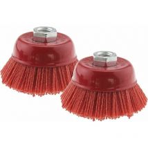 Ulisem - Filamento de nailon Cepillo de acero de corte abrasivo Rosca interna M14x2,75 mm Rojo, (2 piezas)