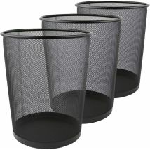 Ulisem Lot de 3 Corbeille à Papier, 12L Poubelle de Bureau Métal Maille, Petit Corbeille Poubelle Bureau de Cusine de Chambre de Salles de Bains-26.5