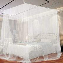 Ulisem - Mosquitera para Cama, Mosquitera Cuadrada Grande para Cama Extra Grande, Mosquitera con Dosel Interior y Exterior para Camas Individuales y