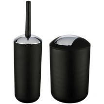 Ulisem - Papelera y Escobilla de Baño 6L Accesorios de Baño Brasil Negro