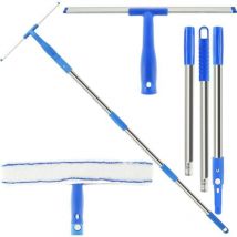 Ulisem - Professioneller Fensterreiniger, rotierende Bürste und Schrubber-Set mit abnehmbaren Fensterreinigungswerkzeugen, 120 cm, Edelstahl für