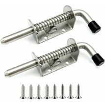 Serrure de porte de Garage en acier inoxydable, 2 pièces, boulon de verrouillage à ressort, boulon de porte en acier, adapté à la porte de garage,