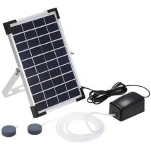 Ulisem - Solarbetriebenes Luftpumpen-Set, 5-W-Solarpanel, Luftpumpe, Luftschläuche und Belüftungssteine für den Garten- und Angelteich