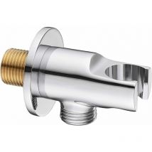 Ulisem Support coudé pour pommeau de douche Chromé,Support de pommeau de douche ,Coude de raccordement mural pour douchette ou pommeau de douche