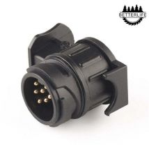Ulisem - Wasserdichter Anhängerstecker 13-polig Auf 7-polig Anhängerhaken-steckdosenadapter 13-polig Auf 7-polig (1 Stück, Schwarz) Betterlife