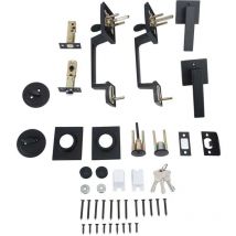 UlisemDoppeltürgriff-Set, großer amerikanischer Griff, einfaches modernes Türschloss, schwarze Doppeltür