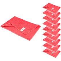 Ulith Clean-basic Microfasertuch (10 Stück), 40 X 40 Cm, Rot, 210 Gsm, Robust, Langlebig, Mit Hoher Wasseraufnahme