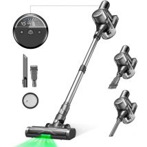 Ultenic Akku-Staubsauger U16 Flex - 55 Minuten Laufzeit - 1,2 Liter - Bürste für Teppich Hartböden Tierhaare - Grau