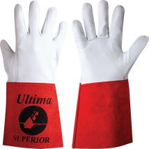 Ultima - Jayco Superior tig White/Red Welding Gloves - Size 10 - White Red